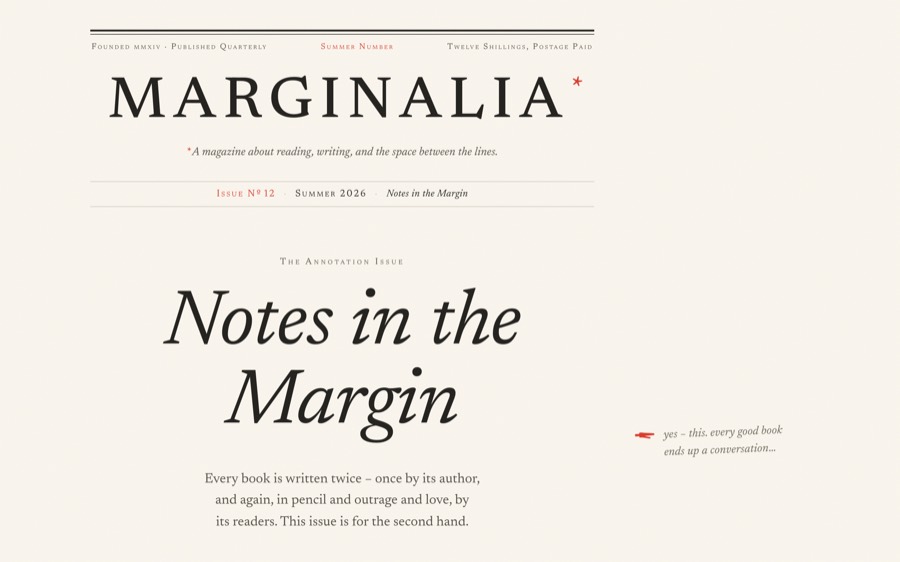 Screenshot of MARGINALIA