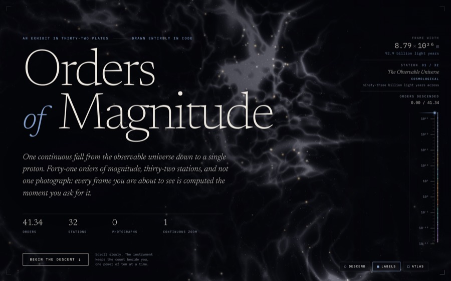 Screenshot of ORDERS OF MAGNITUDE